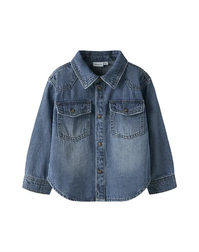 Name It - Blue Denim Skjorte - Medium Blue Denim